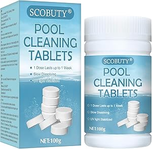 SCOBUTY Chlortabletten für Pool,Chlor Multitabs,Chlortabletten,Multifunktionale Chlortabletten ...
